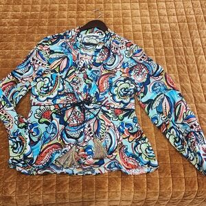 Robert Graham Multicolor Abstract Blouse